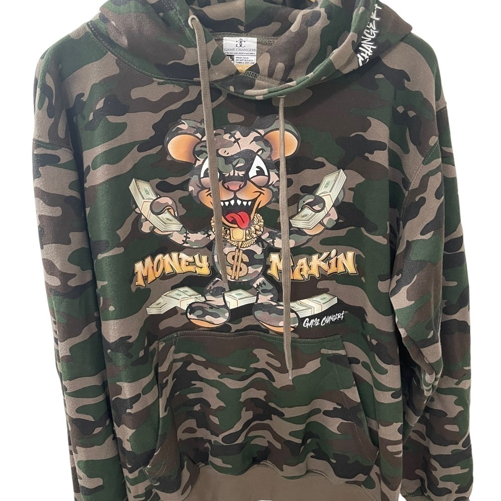 Game Changer amo  print hoodie streetwear front pocket hood XL unisex